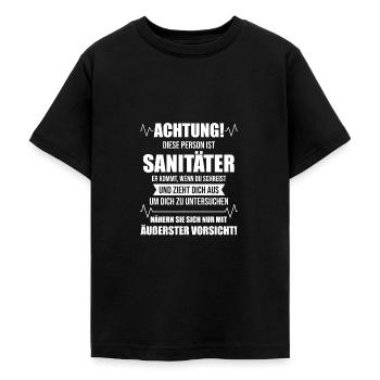 Sanitäter Rettungssanitäter Spruch Geschenk - Teenager T-Shirt - Schwarz - Vorne - AI Model Teenager Male light (155cm)