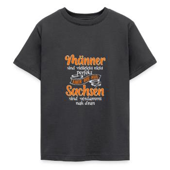 Sachsen Dresden Ostalgie Geschenk - Teenager T-Shirt - Dunkelgrau - Vorne - AI Model Teenager Male light (155cm)