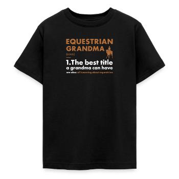 Sport Grandma Definition Equestrian - Teenager T-Shirt - Schwarz - Vorne - AI Model Teenager Male light (155cm)