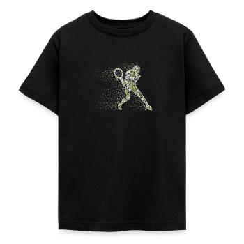 tennis - T-shirt Ado - noir - Devant - AI Model Teenager Male light (155cm)