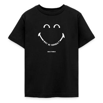 SmileyWorld Swhy Be Normal? Lächelndes Gesicht - Teenager T-Shirt - Schwarz - Vorne - AI Model Teenager Male light (155cm)