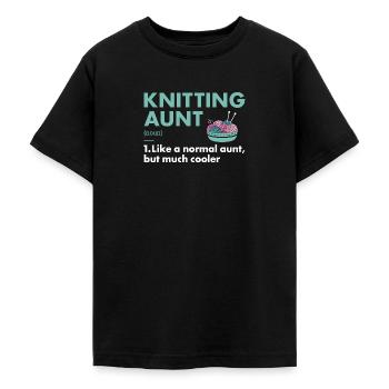 Knitter Aunt Definition Knitting - Teenager T-Shirt - Schwarz - Vorne - AI Model Teenager Male light (155cm)