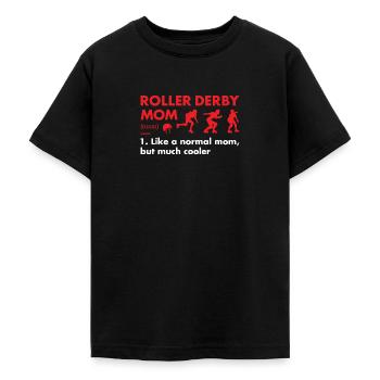 Sport Maman Définition Roller Derby - T-shirt Ado - noir - Devant - AI Model Teenager Male light (155cm)
