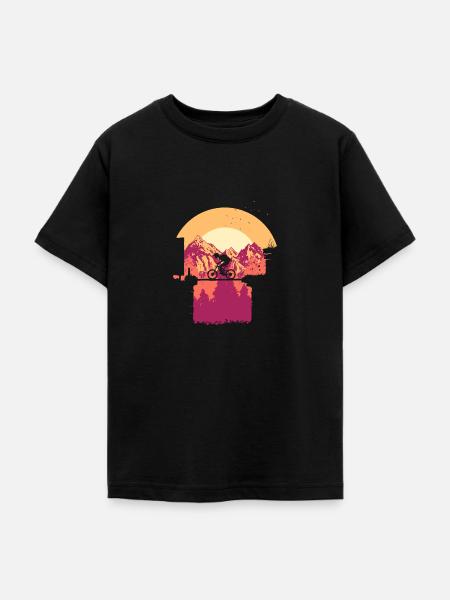 Biker auf Brücke - Teenager T-Shirt - Schwarz