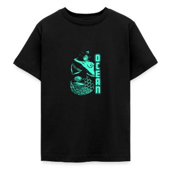 Mermaid mermaid mermaid fairy tale - Teenage T-Shirt - black - Front - AI Model Teenager Male light (155cm)