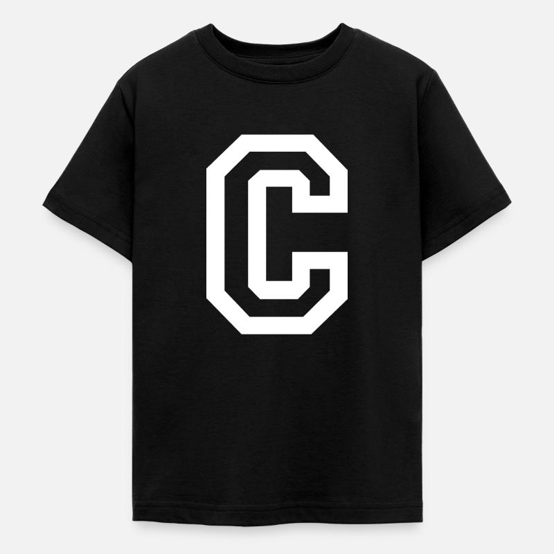 Lettre C - T-shirt Ado - noir