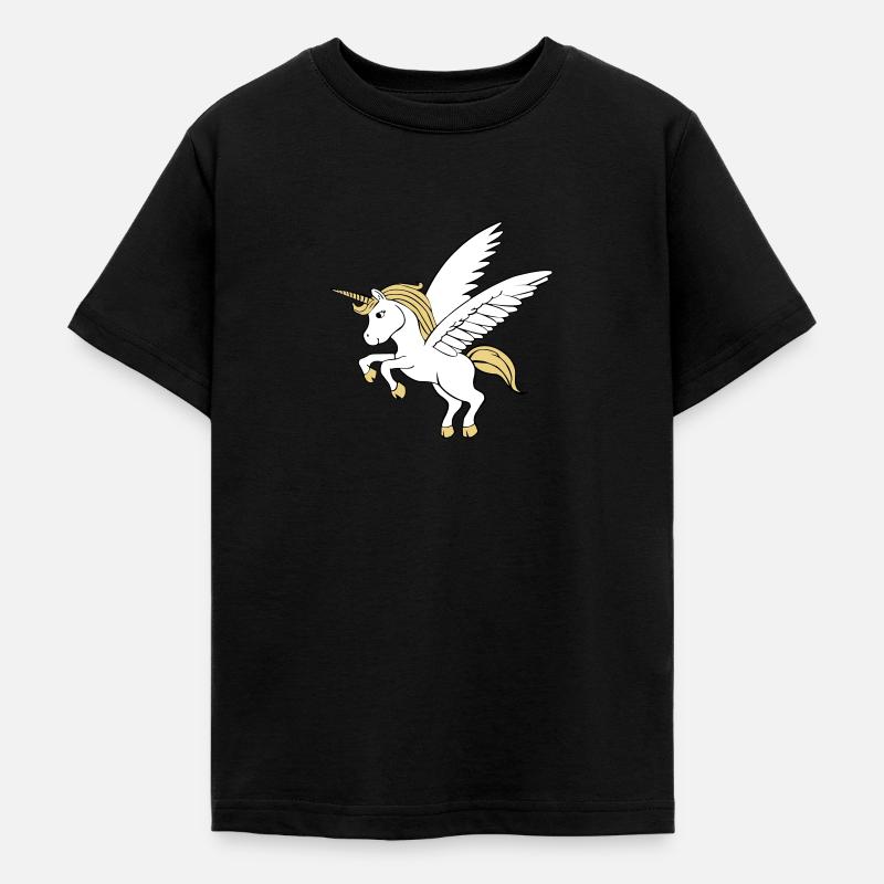 Licorne avec des ailes - T-shirt Ado - noir