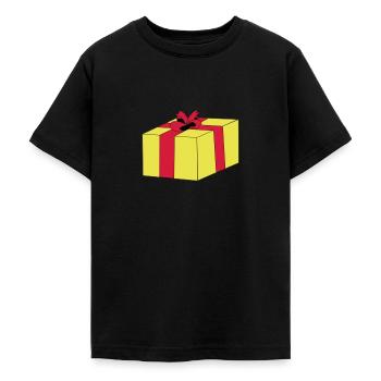 Emballage cadeau surprise, boucle de paquets - T-shirt Ado - noir - Devant - AI Model Teenager Male light (155cm)