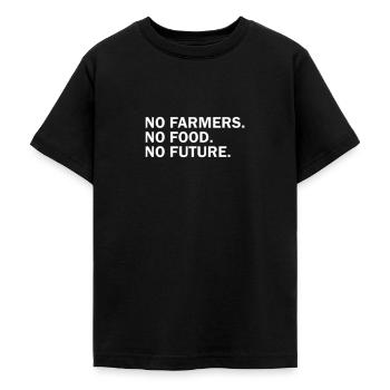 No Farmers. No Food. No Future. - Teenage T-Shirt - black - Front - AI Model Teenager Male light (155cm)