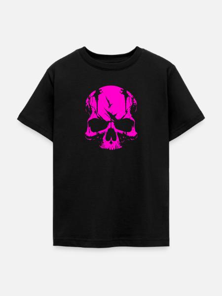 Pinker Skull Totenkopf - Teenager T-Shirt - Schwarz
