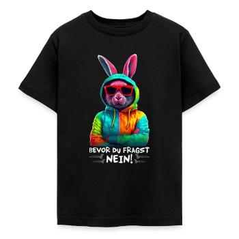 Hase Kaninchen Sonnenbrille Bunt Cooler Hasen - Teenager T-Shirt - Schwarz - Vorne - AI Model Teenager Male light (155cm)