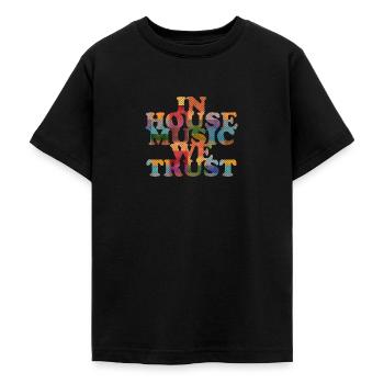 House Music - Teenage T-Shirt - black - Front - AI Model Teenager Male light (155cm)
