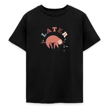 Later Faultier - Teenager T-Shirt - Schwarz - Vorne - AI Model Teenager Male light (155cm)
