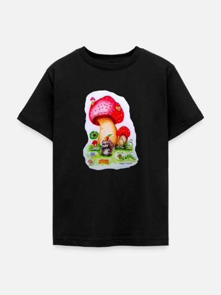 Fairy Tale Mushroom - Teenage T-Shirt - black