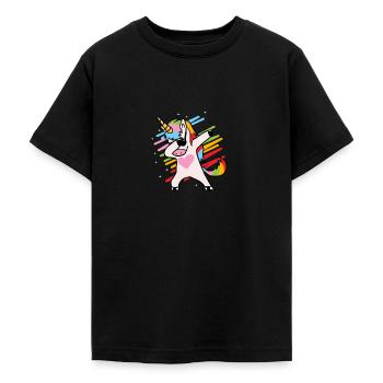Unicorn Dab - T-shirt Ado - noir - Devant - AI Model Teenager Male light (155cm)