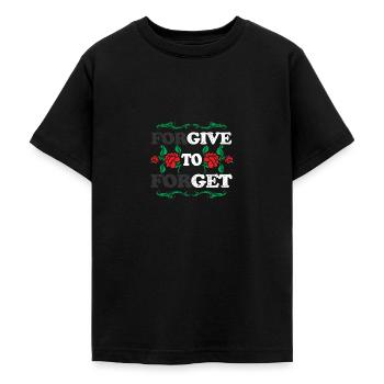 Forgive / Gift - Teenage T-Shirt - black - Front - AI Model Teenager Male light (155cm)