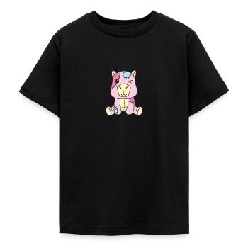 Kawaii Gothic Capybara Pastel Gothic Goth - Teenage T-Shirt - black - Front - AI Model Teenager Male light (155cm)