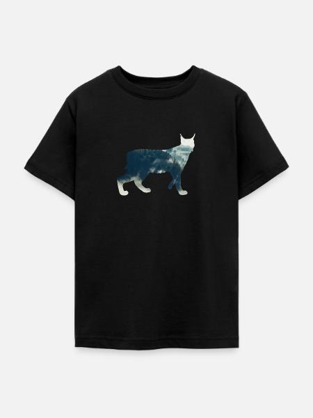 Luchs - Teenager T-Shirt - Schwarz