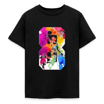 8. GEBURTSTAG BASKETBALL NUMMER 8 - Teenager T-Shirt - Schwarz - Vorne - AI Model Teenager Male light (155cm)