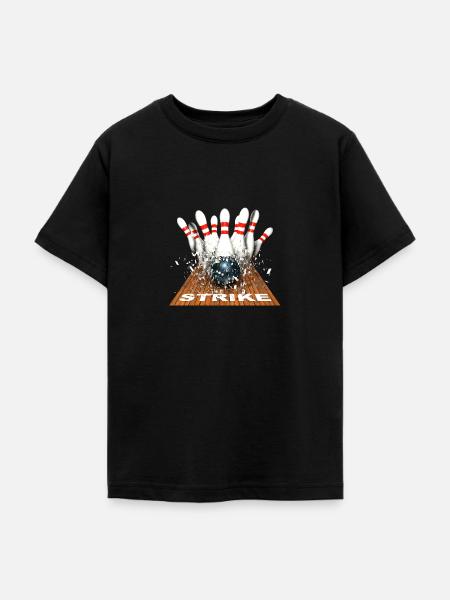 Strike Bowling - Teenager T-Shirt - Schwarz