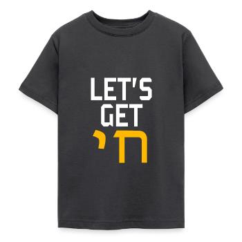 Hanoucca - T-shirt Ado - charbon - Devant - AI Model Teenager Male light (155cm)