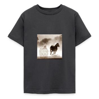 Seelenpferd Andenken Kissen Tassen Geschenkidee - Teenager T-Shirt - Dunkelgrau - Vorne - AI Model Teenager Male light (155cm)