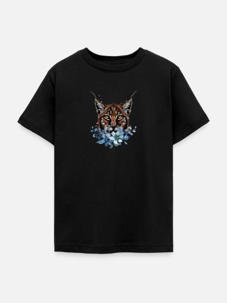 Luchs - Teenager T-Shirt - Schwarz