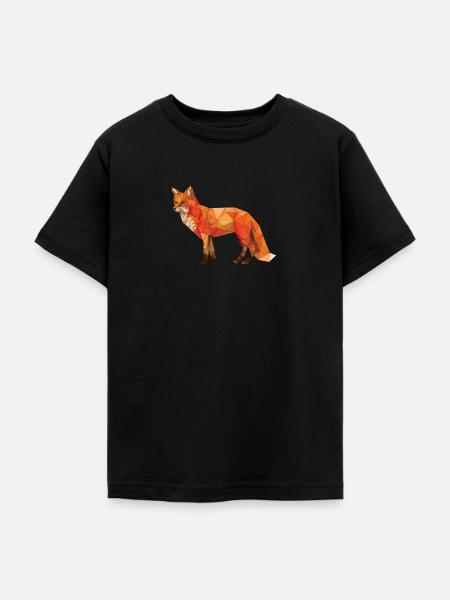 Geometrisches Fox-T-Stück grafisches Fox-Geschenk - Teenager T-Shirt - Schwarz