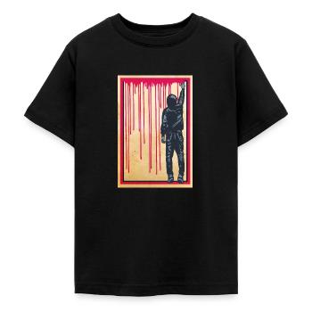 STREET ART - SPRAY BOY Poster - Teenager T-Shirt - Schwarz - Vorne - AI Model Teenager Male light (155cm)