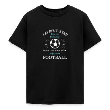 dans ma tête football humour foot homme cadeau - T-shirt Ado - noir - Devant - AI Model Teenager Male light (155cm)