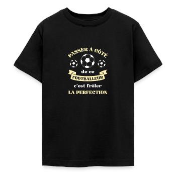 foot homme perfection footballeur humour football - T-shirt Ado - noir - Devant - AI Model Teenager Male light (155cm)