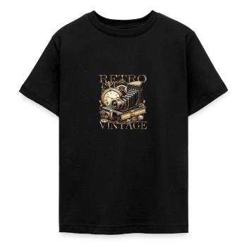 Vintage Retro Antik - Teenager T-Shirt - Schwarz - Vorne - AI Model Teenager Male light (155cm)