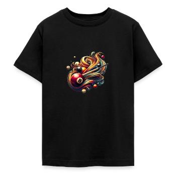Billard Billardtisch 8er Ball Snooker Queue - Teenager T-Shirt - Schwarz - Vorne - AI Model Teenager Male light (155cm)