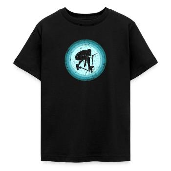 Stunt Scooter Scooter Kids Young Retro - Teenage T-Shirt - black - Front - AI Model Teenager Male light (155cm)