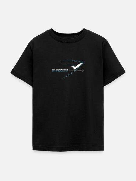Space Shuttle (blauer Druck) - Teenager T-Shirt - Schwarz
