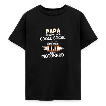 Opa fährt motorrad - Teenager T-Shirt - Schwarz - Vorne - AI Model Teenager Male light (155cm)