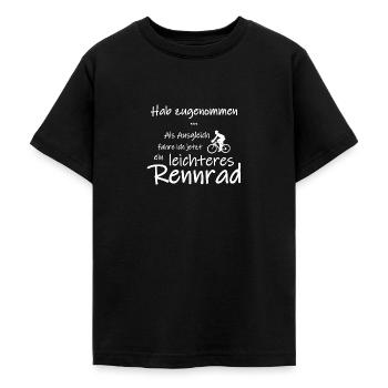 leichteres Rennrad (Hab zugenommen...) - Teenager T-Shirt - Schwarz - Vorne - AI Model Teenager Male light (155cm)