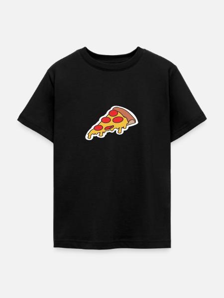 Pizza Pizzastück - Teenager T-Shirt - Schwarz