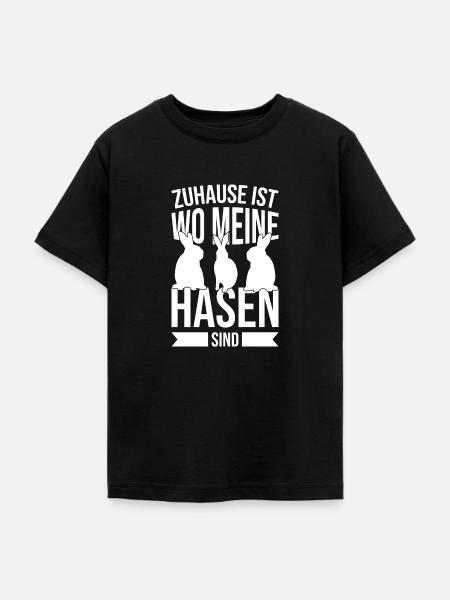 Zuhause bei meinen Hasen - Teenager T-Shirt - Schwarz
