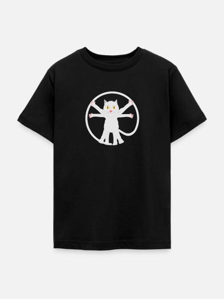 Leonardo da Kitty - Teenager T-Shirt - Schwarz