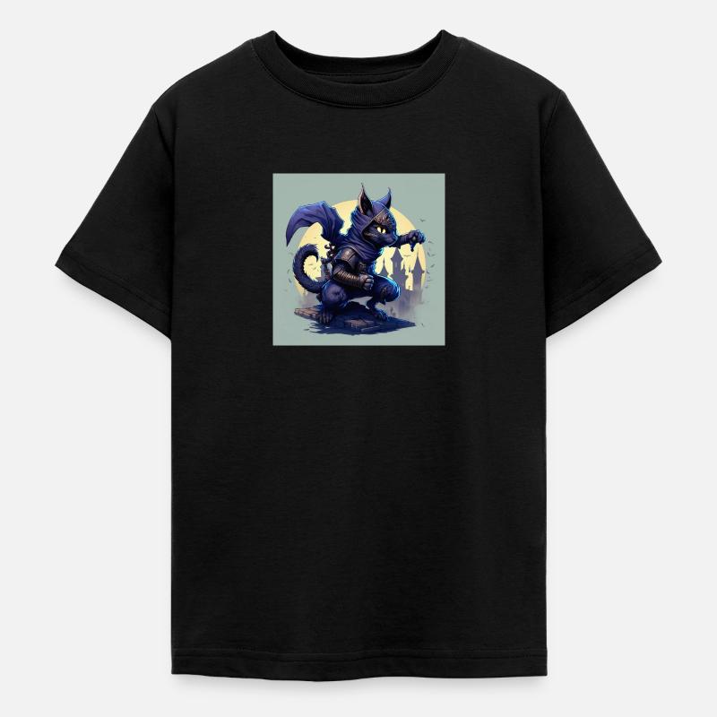 ninja chat - T-shirt Ado - noir