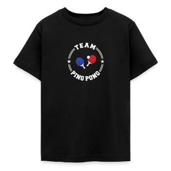 TEAM PING PONG College Round W - T-shirt Ado - noir - Devant - AI Model Teenager Male light (155cm)