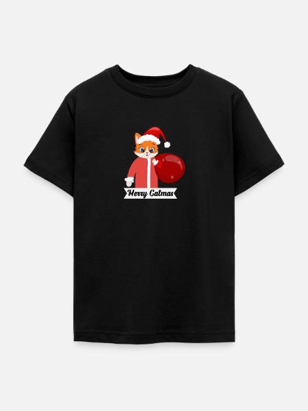 Merry Catmas - Teenager T-Shirt - Schwarz