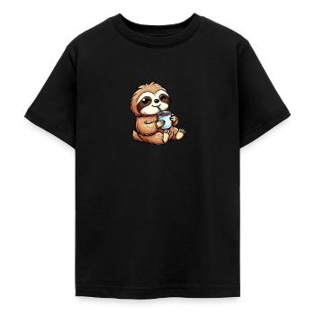 Designs for Kids – Flauschige Faultiere - Teenager T-Shirt - Schwarz - Vorne - AI Model Teenager Male light (155cm)