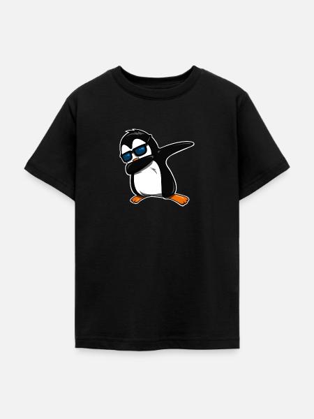 Dabbing Pinguin cool - Teenager T-Shirt - Schwarz