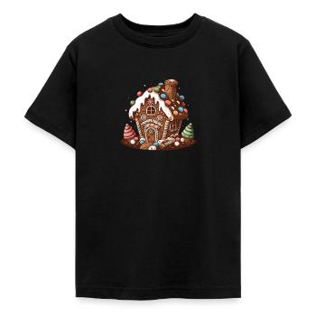 Demeure en pain d’épices sucré - T-shirt Ado - noir - Devant - AI Model Teenager Male light (155cm)