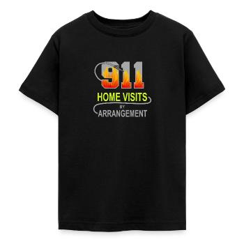 Motif de pompiers pour les pompiers - T-shirt Ado - noir - Devant - AI Model Teenager Male light (155cm)