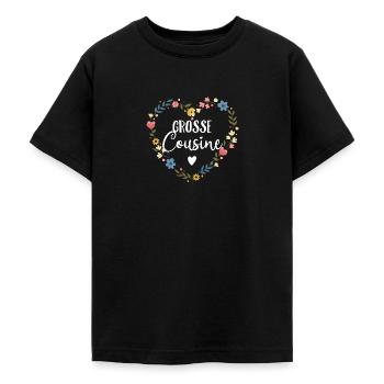 Ich werde Große Cousine 2025 Mädchen Blumenkranz - Teenager T-Shirt - Schwarz - Vorne - AI Model Teenager Male light (155cm)