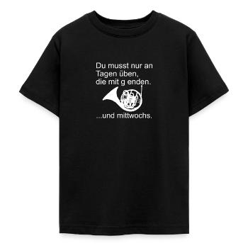 Horn üben - Teenager T-Shirt - Schwarz - Vorne - AI Model Teenager Male light (155cm)