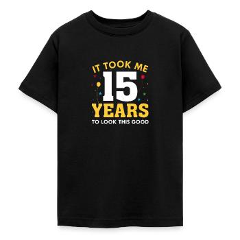 Il m’a fallu 15 ans pour être aussi belle - T-shirt Ado - noir - Devant - AI Model Teenager Male light (155cm)